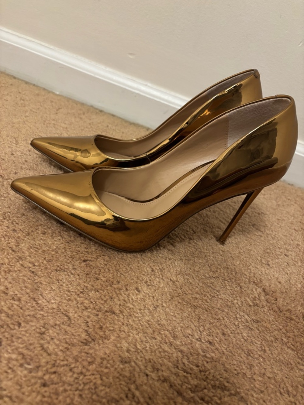 Steve Madden Metallic Gold Pointed-Toe Stilettos